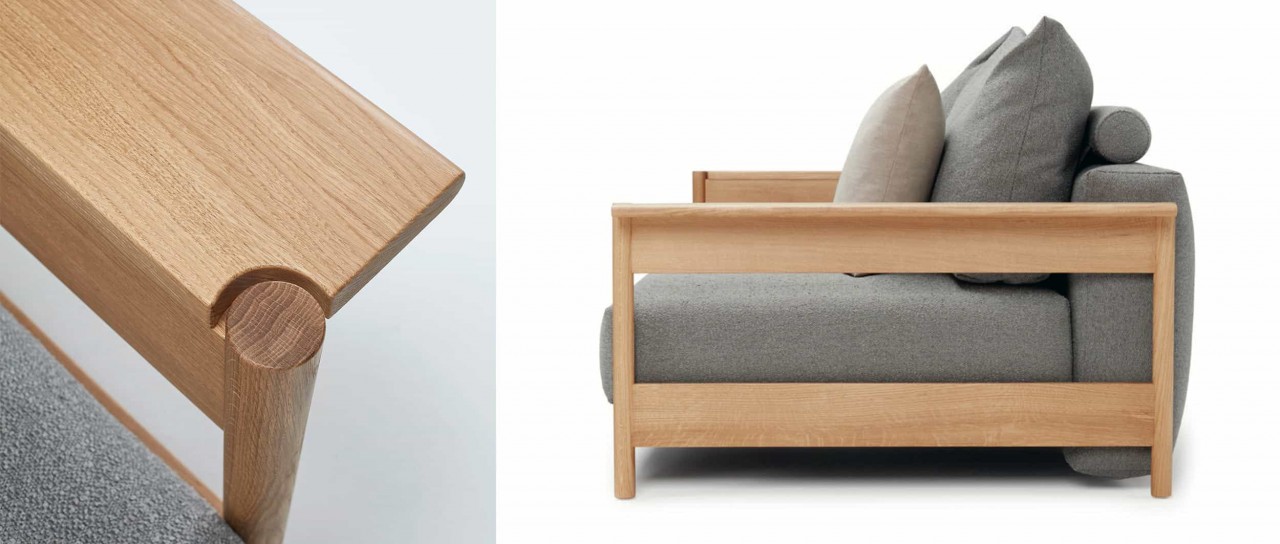 MALLOY WOOD Schlafsofa mit Holzarmlehnen von Innovation