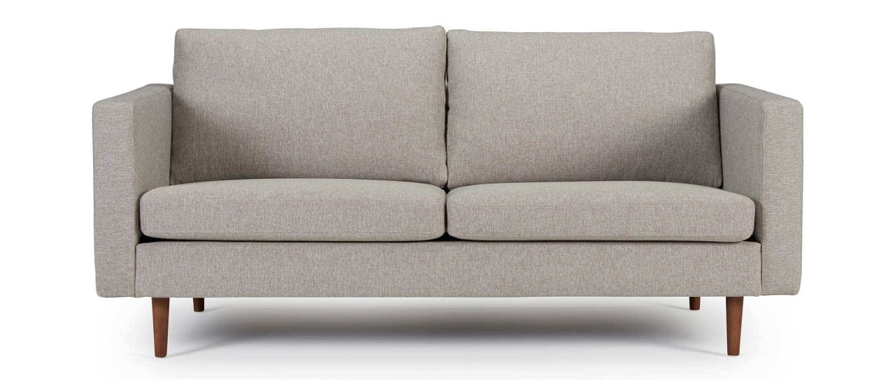 HALMSTAD 2,5-Sitzer Designer Sofa mit Polsterarmlehnen und Holzfüßen