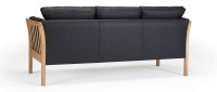 Vorschau: STOCKHOLM 3-Sitzer Designer Sofa mit Holzarmlehnen