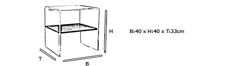 Beistelltisch LONDON - Plexiglas mit Holzboard von Edelber Maße