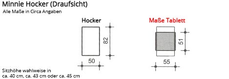 Franz Fertig Hocker MINNIE Maße