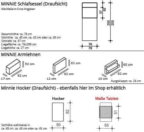 Franz Fertig Schlafsessel MINNIE Maße