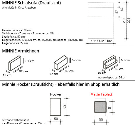 Franz Fertig MINNIE Schlafsofa Maße