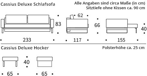 CASSIUS DELUXE EXCESS Schlafsofa von Innovation Maße