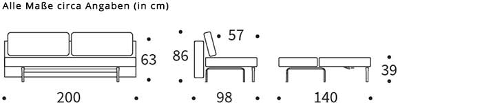 CONLIX Schlafsofa von Innovation Maße