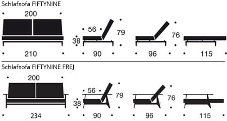FIFTYNINE Schlafsofa von Innovation Maße