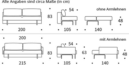 FRODE Schlafsofa von Innovation Maße