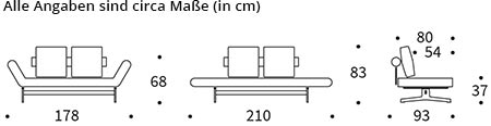 GHIA Daybed von Innovation Maße