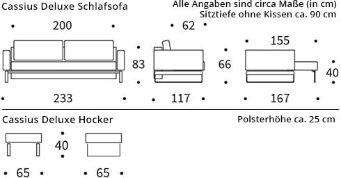 CASSIUS DELUXE EXCESS Schlafsofa von Innovation Maße