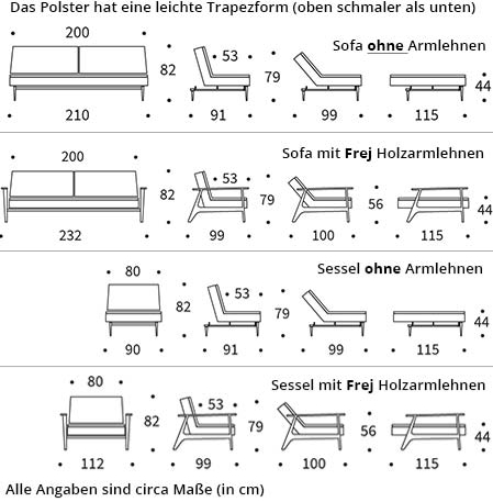 DUBLEXO Schlafsofa von Innovation Maße