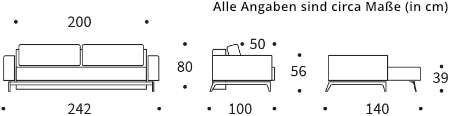 IDUN Schlafsofa von Innovation Maße