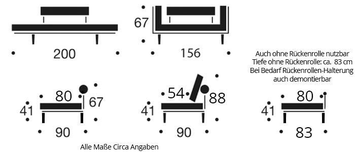 ROLLO Schlafsofa von Innovation Maße
