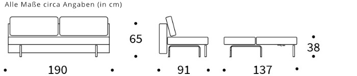 RECAST Schlafsofa von Innovation Maße