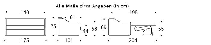 VITHUS Schlafsofa von Innovation Maße
