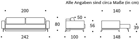 IDUN Schlafsofa von Innovation Maße