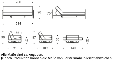 ROLLO Schlafsofa von Innovation Maße