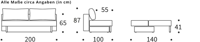 MERGA Schlafsofa von Innovation Maße