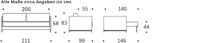 NORDHAM Schlafsofa von Innovation Maße