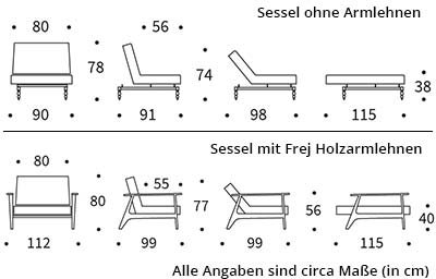 OLDSCHOOL Sessel von Innovation Maße