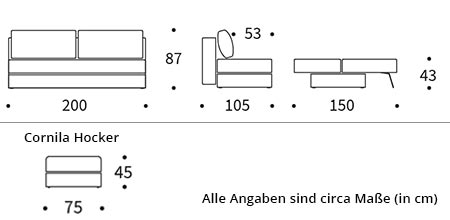 OSVALD Schlafsofa von Innovation Maße