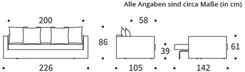 PASCALA Schlafsofa von Innovation Maße