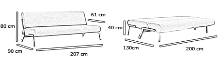 DEBONAIR Schlafsofa von Innovation Maße