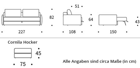 OSVALD Schlafsofa von Innovation Maße