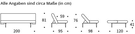 UNFURL Schlafsofa von Innovation Maße