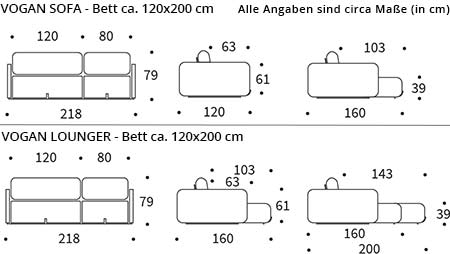 VOGAN Schlafsofa von Innovation Maße