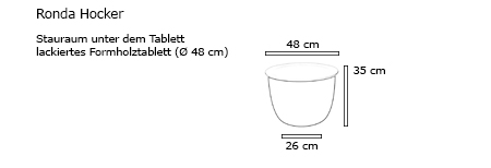 RONDA Hocker / Beistelltisch mit Stauraum von pieperconcept Maße