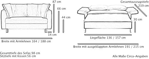 Signet Schlafsofa NICK Maße