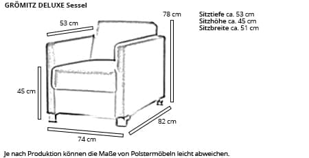 GRÖMITZ DELUXE Designersessel von sofaplus Maße