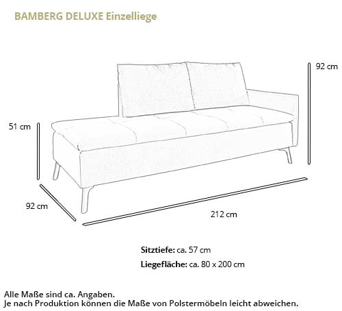 Einzelbett LINDAU DELUXE Maße