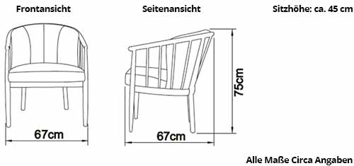ESBERG Designer Stuhl von sofaplus Maße
