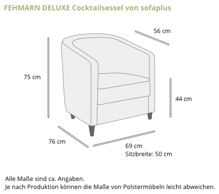 Designer Sessel FEHMARN DELUXE von sofaplus Maße