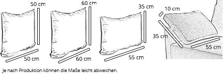 sofaplus KISSEN - Dekokissen, Seitenkissen - verschiedene Größen