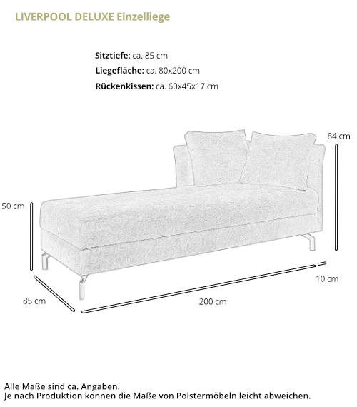 Schlafsofa KÖLN DELUXE von sofaplus Maße