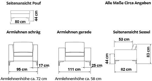 TRELLEBORG Designer Sessel von sofaplus Maße