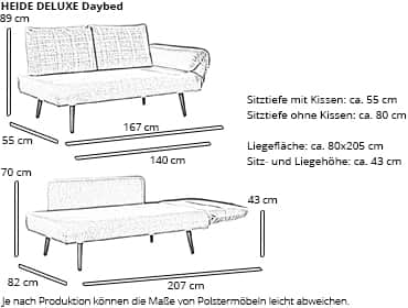 Daybed HEIDE DELUXE von sofaplus Maße