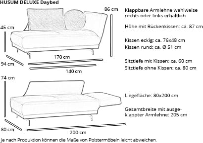 Daybed HUSUM DELUXE von sofaplus Maße