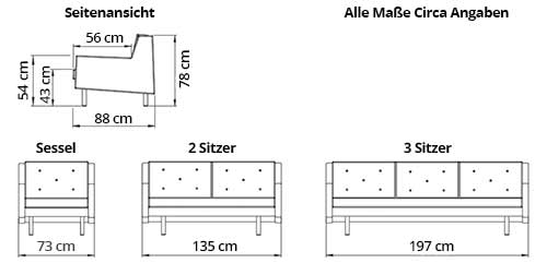 MALMÖ Designer Sessel von sofaplus Maße