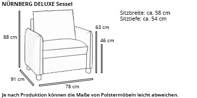 Sessel NÜRNBERG DELUXE von sofaplus Maße