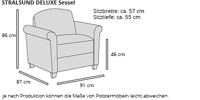 STRALSUND DELUXE Sessel von sofaplus Maße