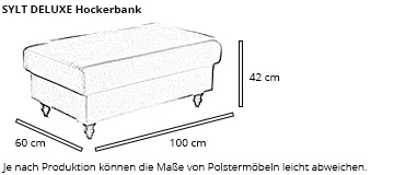 SYLT DELUXE Hockerbank von sofaplus Maße