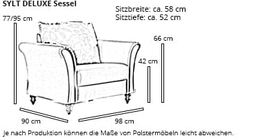 SYLT DELUXE Sessel von sofaplus Maße