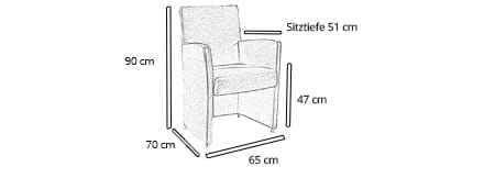 Sessel ULM DELUXE von sofaplus Maße