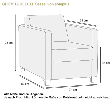 GRÖMITZ DELUXE Designersessel von sofaplus Maße