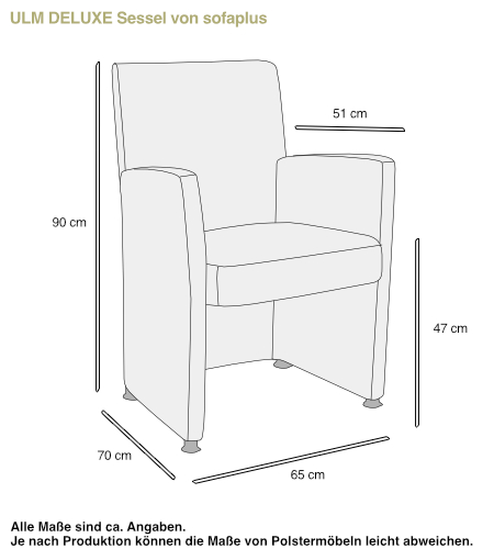 Sessel ULM DELUXE von sofaplus Maße