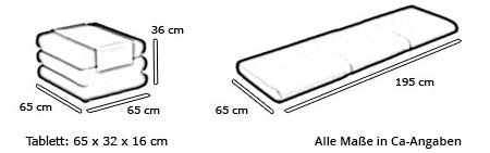 Softline Faltmatratze / Pouf BINGO Maße