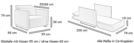 Softline Schlafsessel CORD Maße